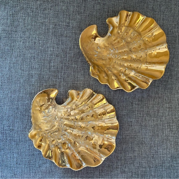 Dixon Art Studios | Weeping Gold | Pair of 2 Shell Dishes - Picture 1 of 12